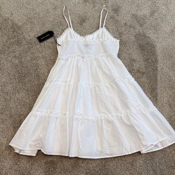 Max + Ash large smocked back tiered spaghetti strap mini dress D1 2303 - Picture 8 of 10